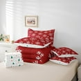 thumbnail image 5 of Erosebridal Snowflake Bed in a Bag Twin Size,Modern Minimalist Art Bed Set,Red White Bedding Twin Size,Super Cozy Bedroom Decoration Reversible,7 Pieces, 5 of 7