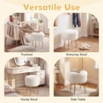 thumbnail image 3 of Giantex Faux Fur Vanity Stool Chair, Round Footstool Ottoman with Metal Legs, Fluffy Chair Footrest, Makeup Stool for Bedroom, 3 of 8