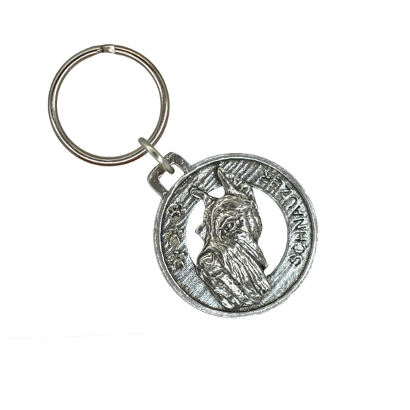 Schnauzer Keychain, D158KC, 1 1/2 Inch, Dog, Terrier, Metal, Pet, Gift, Handcrafted in the USA, Selection of Canine Designs Available, 100% American Made