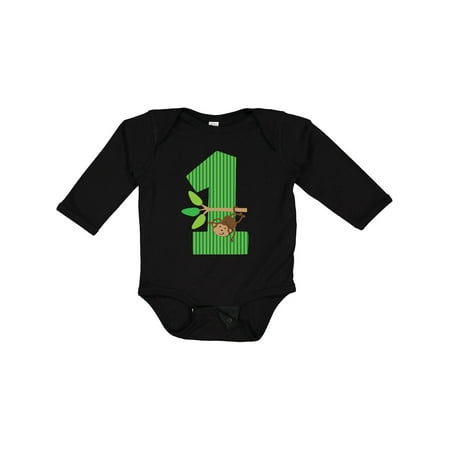 

Inktastic 1st Birthday Monkey Gift Baby Boy or Baby Girl Long Sleeve Bodysuit