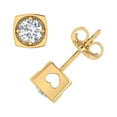 thumbnail image 2 of 1/2 Carat Diamond Stud Earrings with Sideway Heart in 14K Yellow Gold - IGI Certified, 2 of 6