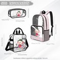 thumbnail image 4 of Xoenoiee Axolotl Music Note Print Clear Backpack for Kids Girls 3 Pieces School Bag Set with Lunch Box Pencil Case, Lightweight Bookbag Teen Back Packs Transparent Satchel Travel Daypack Bagpack, 4 of 5