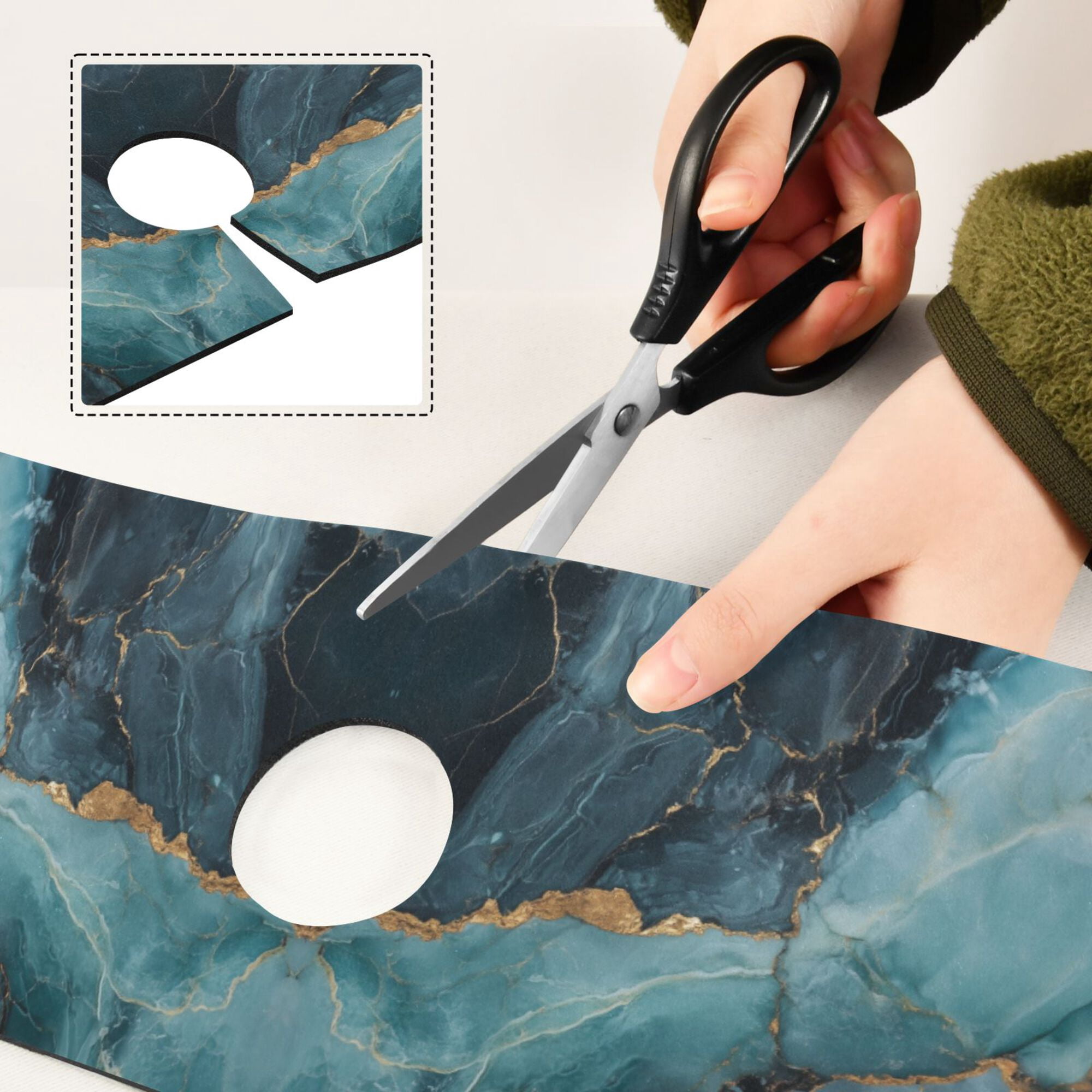 Yayeee Faucet Mat for Kitchen Sink 30" Diatomite Long Splash Guard Pad, Black Marble