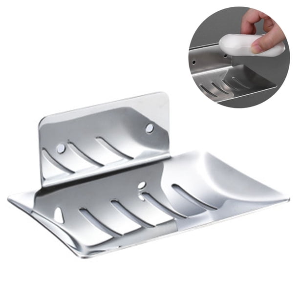 Jabonera Autoadhesiva, Jabonera Sin Taladrar De Acero Inoxidable, Baño Cocina Balcón Jabonera Jabonera Para Almacenamiento De Jabón Esponja Cepillo Adepaton 2034996-1