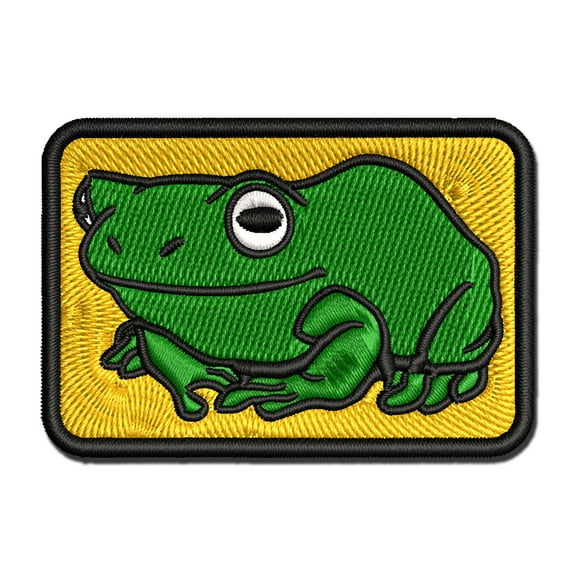 Happy Little Tree Frog Applique Multi-Color Embroidered Iron-On Patch - 2.5 Inch Small