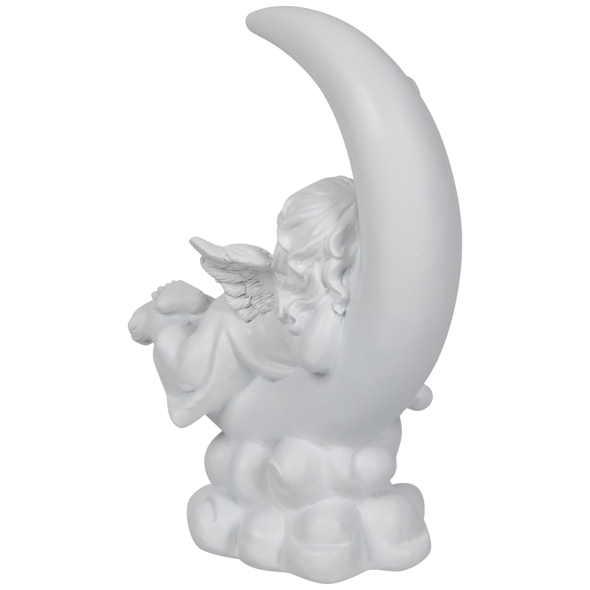 Northlight Girl Cherub Laying on Crescent Moon Statue - 7.25"