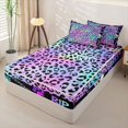 thumbnail image 2 of Castle Fairy Gradient Abstract Skull Zipper Queen Comforter Set with Fitted Sheet and 2 Pillowcases,Vibrant Leopard Print Zipper Bedding Set,Iridescent Pastel,4 Pieces,Black Reversible, 2 of 6