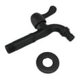 thumbnail image 1 of Water Faucet 304 Stainless Steel G1/2 Caliber Wall Mounted Long Style Single Cold Water Tap Black Washing Machine Faucet, 1 of 22