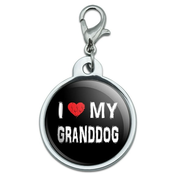 I Love My Granddog Stylish Small Metal ID Pet Dog Tag