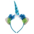 thumbnail image 1 of Decorativo de cuerno de tul flor diadema te banda para el cabello vestido elegante Halloween Navidad adultos accesorios Azul Macarena Unicorn Horn Headband, 1 of 7