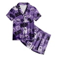thumbnail image 4 of Xyant Toddler Girls Halloween Pajamas Pumpkin Ghost Pjs Set Kids 2 Piece Short Sleeve Button Down Lounge Sleepwear 4-5T, 4 of 5