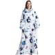 thumbnail image 3 of Camisón de franela con capucha y estampado de pingüino para mujer, suave y esponjoso, talla grande, informal, ligeramente elástico., 3 of 5