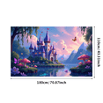 thumbnail image 1 of Enchanted Castle Backdrop Birthday Party Fairytale Banner Magical Evening Decorations Landscape Background Kids Event Celebration Photography Prop, 1 of 4