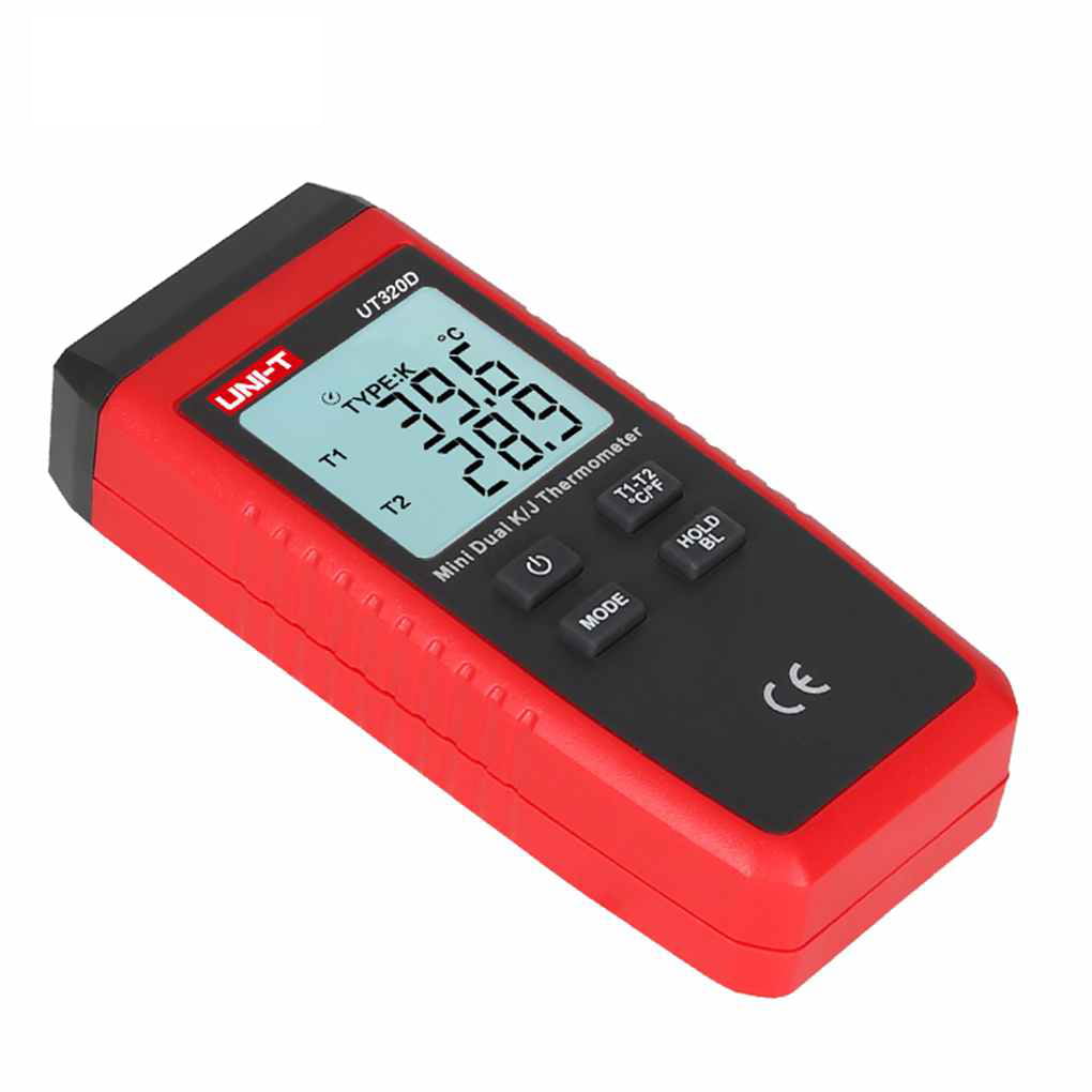 UT320D Contact Type Thermometer Dual-channel K/J Thermocouple Temperature Meter 