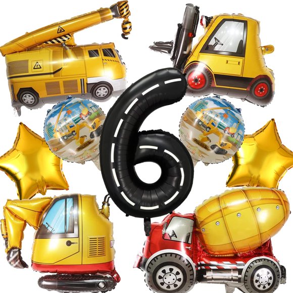 Kit de globos de construcción DUNSEO para fiesta de cumpleaños número 6