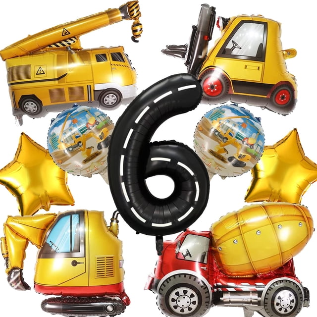 Kit de globos de construcción DUNSEO para fiesta de cumpleaños número 6