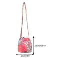 thumbnail image 3 of Bolso bohemio para mujer, bolso de lona con cordón y borla, bolso de playa de verano (rojo rosa), 3 of 8