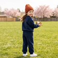 thumbnail image 4 of Toddler Boys Girls Sweatsuit 2 Piece Outfits Long Sleeve Crew Neck Sweatshirt and Sweatpants Fall Athletic Set for Girls,Navy,130, 4 of 7