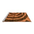 thumbnail image 2 of Ahgly Company Machine Washable Indoor Round Abstract Orange Modern Area Rugs, 6' Round, 2 of 4