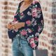thumbnail image 5 of Blusa de camiseta estampada de manga larga con cuello redondo informal a la moda para mujer Pompotops  FGAJ14472, 5 of 8