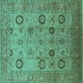 thumbnail image 1 of Ahgly Company Indoor Square Oriental Turquoise Blue Traditional Area Rugs, 3' Square, 1 of 4