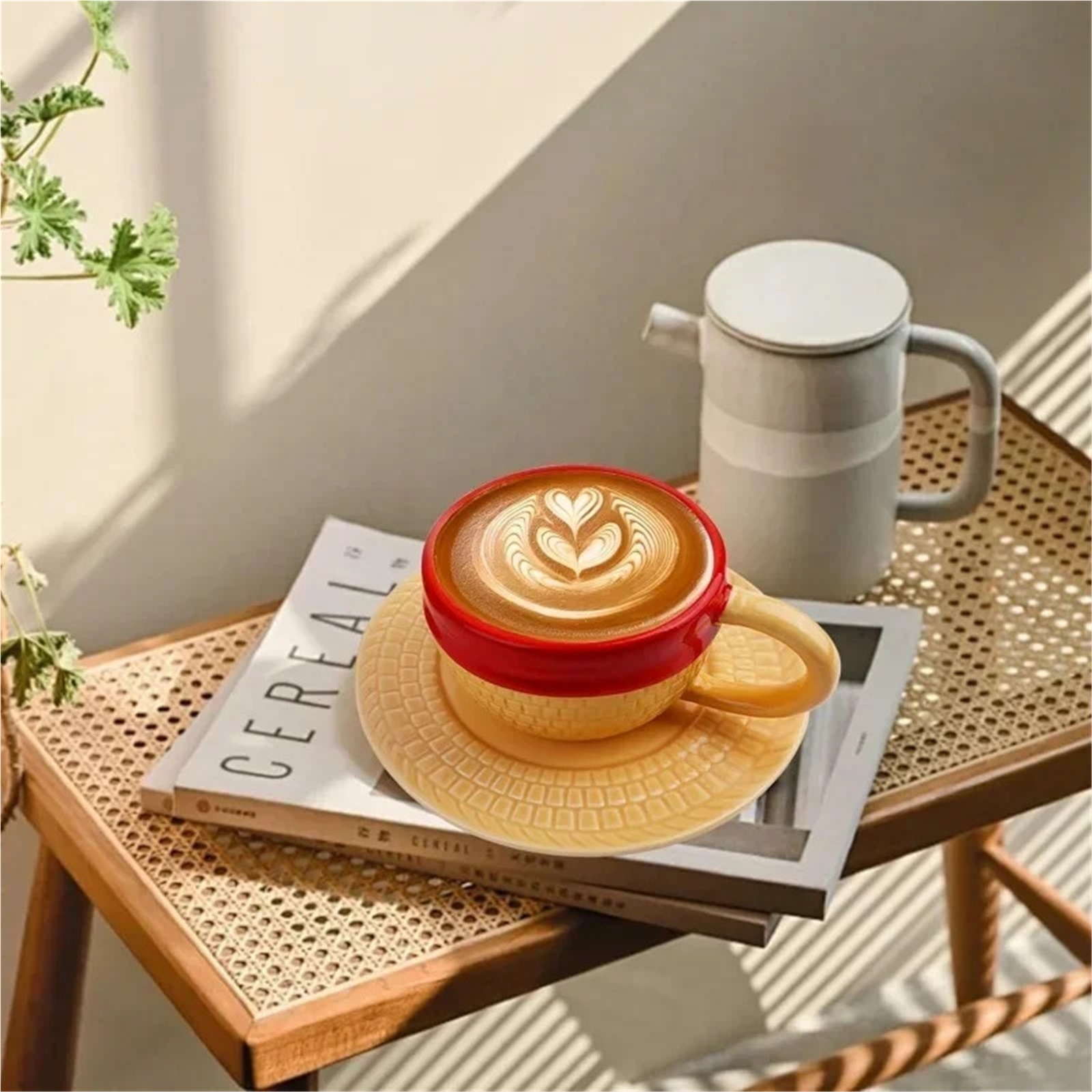 Espresso cup Cartoon Ceramic Mug And Saucer Set Coffee Cup Upside Down Breakfast Mug Milk Juice Water Cup