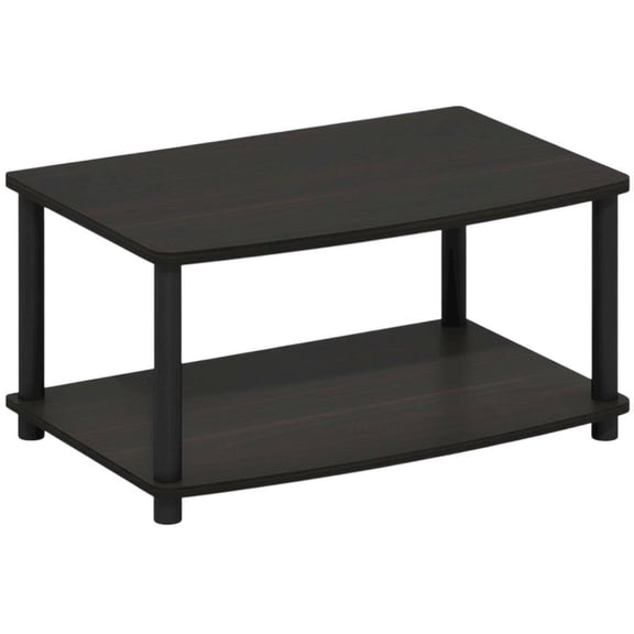Espresso/Black Turn-N-Tube 2-Tier Elevated TV Stand with No Tools Assembly