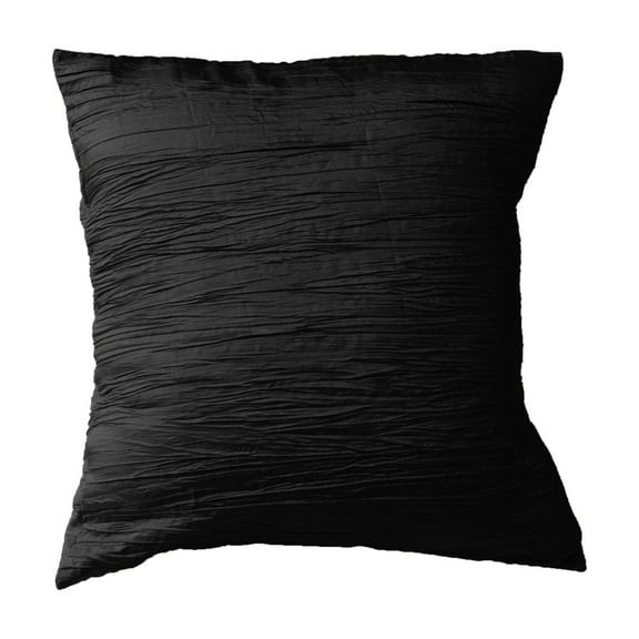 Crushed Taffeta Decorative Throw Pillow/Sham Cushion Cover Black