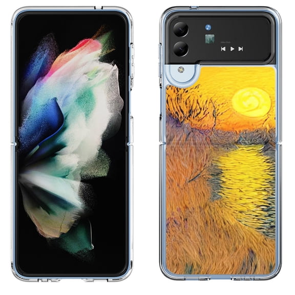 Shockproof Bumper Phone Case for Samsung Galaxy Z Flip 4 5G, by OneToughShield ® - Sunset