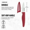 thumbnail image 6 of Farberware Professional 3-inch Ceramic Paring Kitchen Knife with Red Blade Cover, 6 of 13