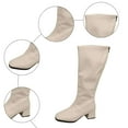 thumbnail image 6 of YLYL Women's Knee High Boots Square Toe Chunky Block Heel Zip up Pull on Wide Calf Boots, 6 of 9