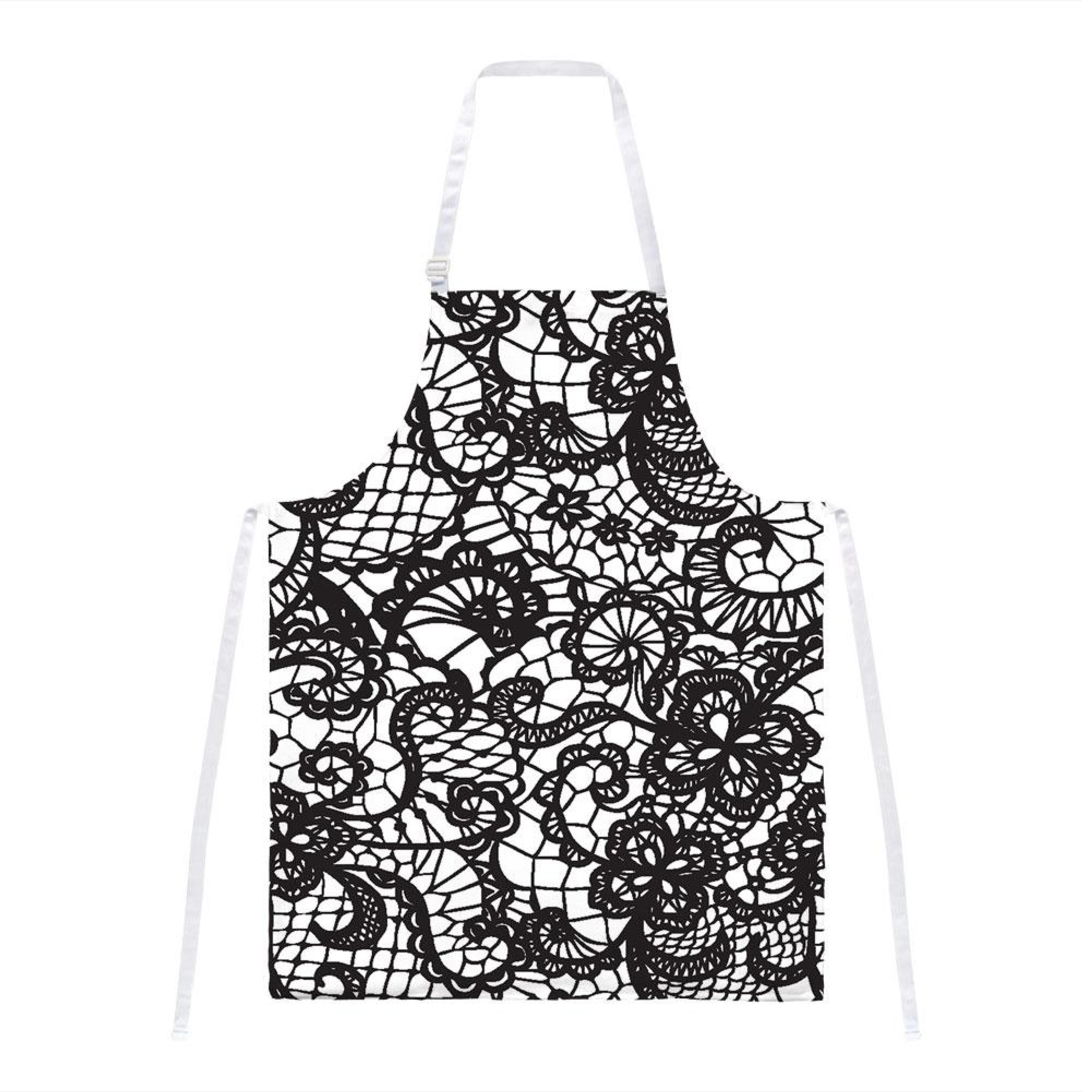 Black and White Lace All Over Apron