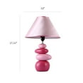 thumbnail image 3 of Simple Designs Shades of Pink Ceramic Stone Lampe de table, 3 of 4