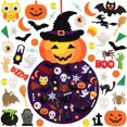 thumbnail image 1 of Decoración para colgar de brujas de calabaza DIY de fieltro para niños, artesanías y kits, adornos adhesivos, decoraciones para fiestas de Halloween Feliz Sencillez, 1 of 5
