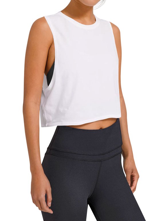 Workout Tank Top Sleeveless Sports Shirt Loose Crop Tops for Women