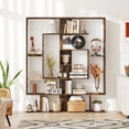 thumbnail image 2 of Costway 7-Tier Bookshelf Geometric Bookcase with 2 Anti-Tipping Kits Rustic Brown, 2 of 10