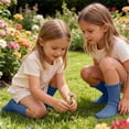 thumbnail image 3 of dazeni Girls Kids Ruffle Socks Size 1-12 T Uniform School Dress Frilly Soft Breathbale Crew Socks Blue 6-8Years, 3 of 5