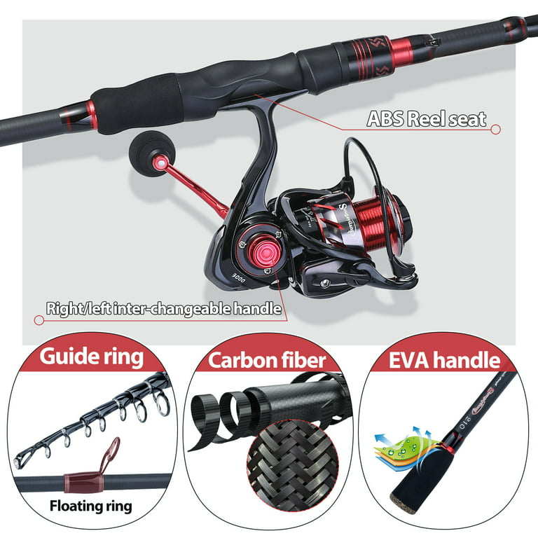 Sougayilang Spinning Fishing Rod and Reel Combo with Telescopic