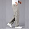 thumbnail image 2 of SWSMCLT Men's Straight Leg Casual Pants Ankle Loose Fit Casual Pants Drawstring Summer Elastic Waist Trousers Light Grey 42, 2 of 4