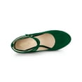 thumbnail image 4 of BLISSFUL STEP Chaussures pour Femmes Plateforme Bout Rond Bride Croisée Fermeture à Boucle Talon Aiguille Escarpins Mary Jane Vert 6,5, 4 of 7