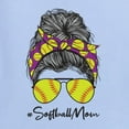 thumbnail image 2 of Messy Bun Softball Mom Life Game Day Vibes Sports Lover | Mother's Day Sports Womens T-Shirt, Light Blue, S, 2 of 5