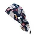 thumbnail image 3 of Scrub Cap with Buttons Bouffant Hat with Sweatband for Womens and Mens, 3 of 3