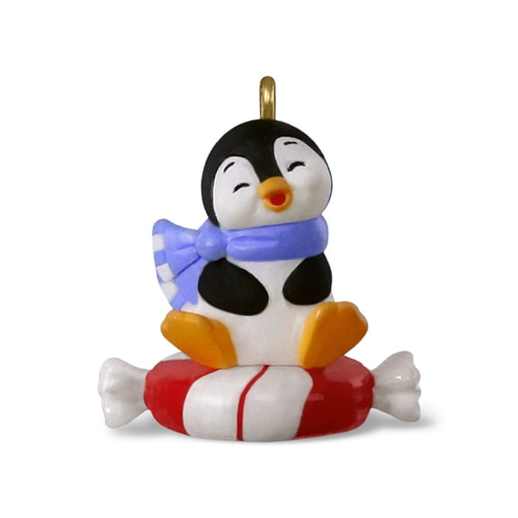 Hallmark 2018 A Sweet Sled Miniature Ornament 3rd in the Petite Penguins Series