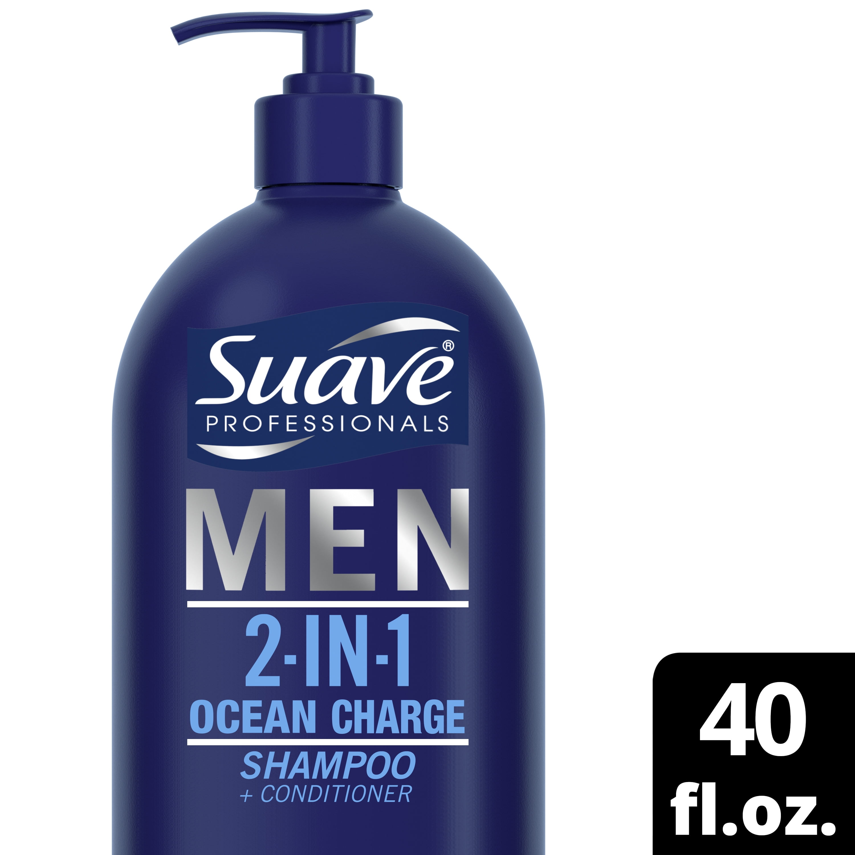 Suave Men Moisturizing 2 in 1 Shampoo Plus Conditioner, 40 fl oz