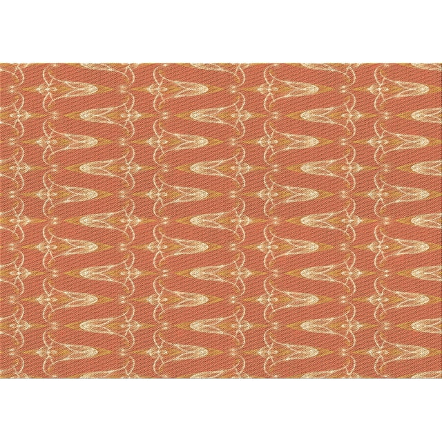 Ahgly Company Tapis d'Intérieur Rectangulaire Transitionnel Orange Lavable à la Machine, 7 Pieds x 10 Pieds