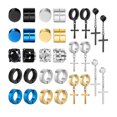 thumbnail image 1 of 30 Piezas Aretes Falsos Piercing Hombre Imán Acero Cruz, 1 of 4