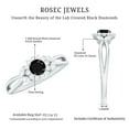thumbnail image 6 of Lab Created Black Diamond Floral Ring with Diamond for Women (1.25 CT), 18K White Gold, US 7.00, 6 of 9