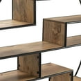thumbnail image 2 of Accord Round Metal and Wood Etagere Brown Wood, 2 of 3
