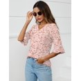 thumbnail image 4 of Blusa tipo túnica LOMON para mujer, verano 2024, cuello en V, estampado floral, 4 of 5