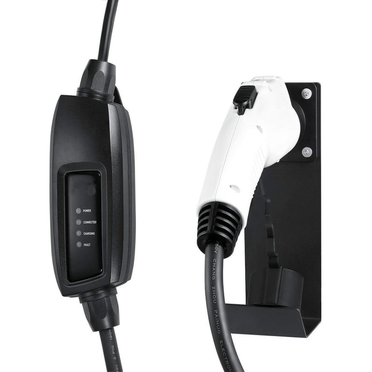 Lectron Bundle - Tesla to J1772 Adapter (250V 40A Level 2) & EV Charger Nozzle Holster Dock and J-Hook Combination